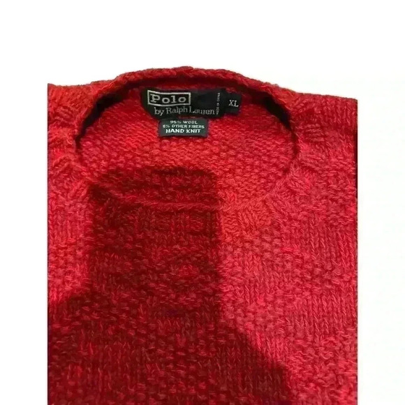 Vintage 1996 Polo Ralph Lauren Hand Knit Aztec Sweater Wool Men’s XL - Picture 4 of 4